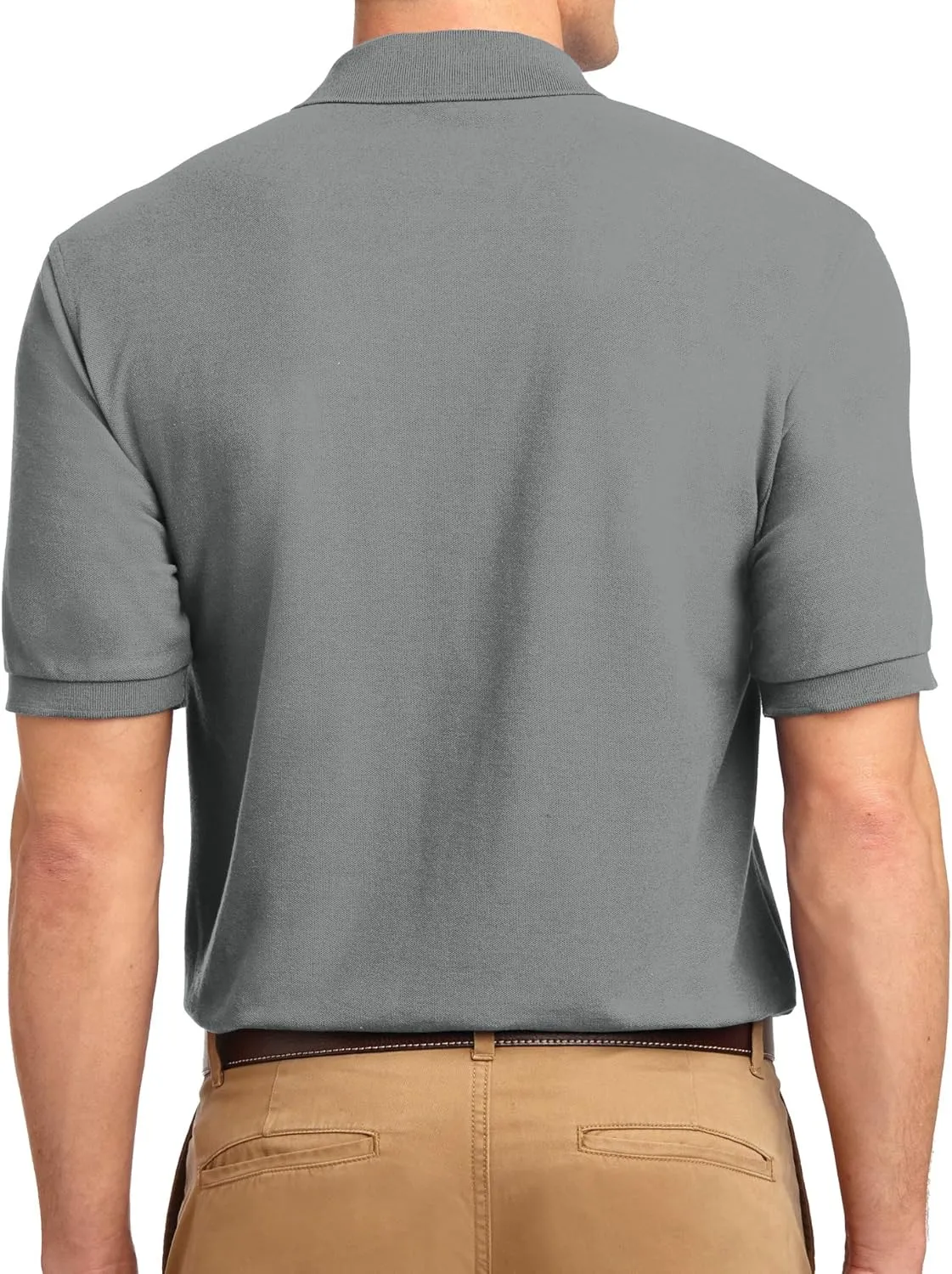Trendy Apparel Shop Silky Classic Comfortable Fit Wrinkle Resistant Polyester Blend Men's Polo Big and Tall Shirt