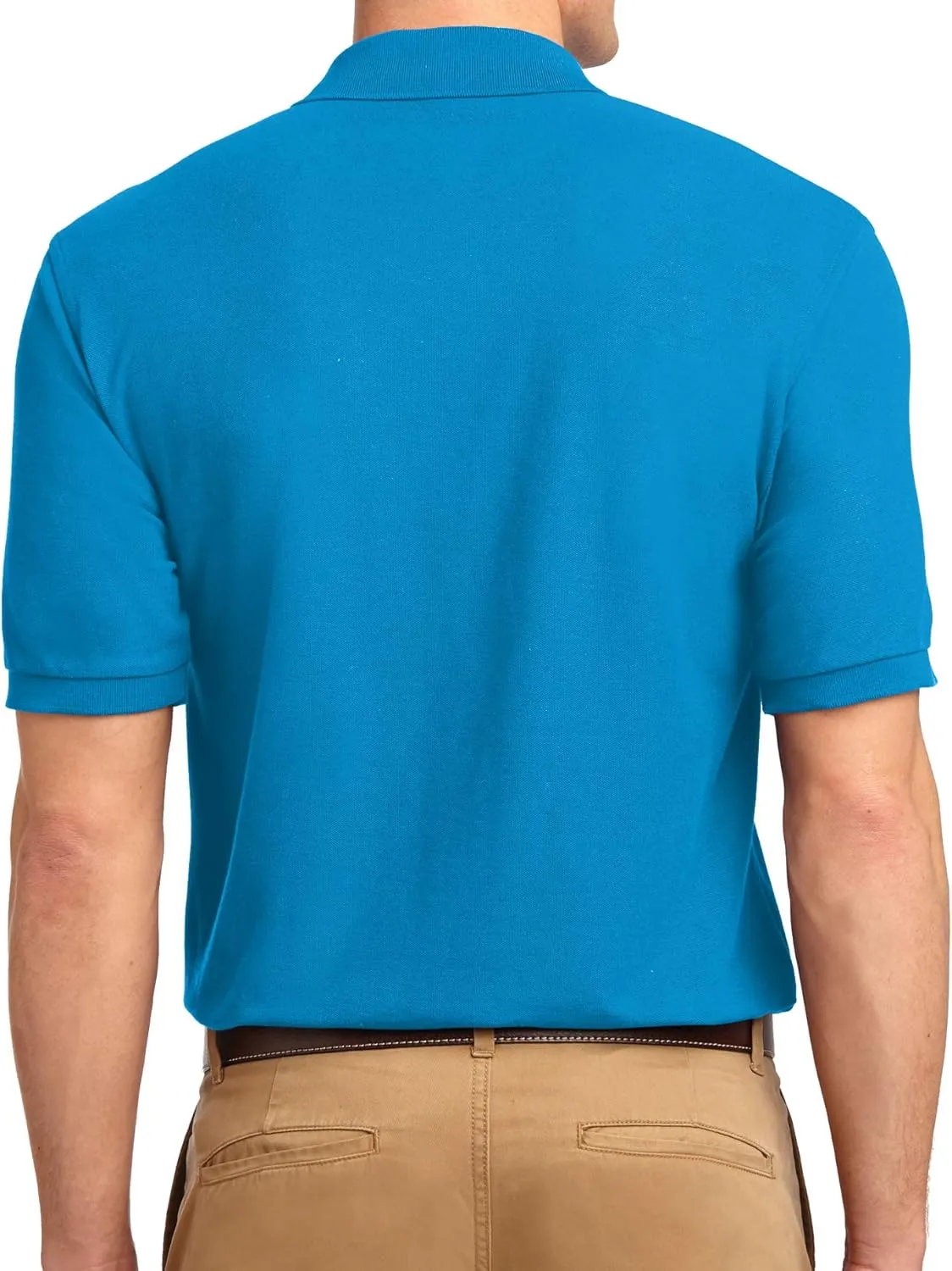 Trendy Apparel Shop Silky Classic Comfortable Fit Wrinkle Resistant Polyester Blend Men's Polo Big and Tall Shirt