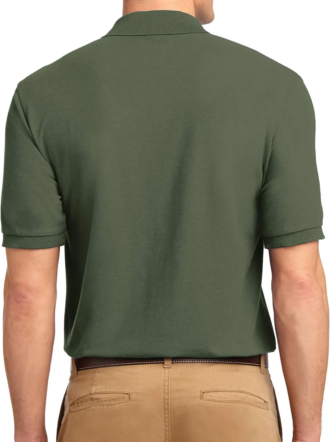 Trendy Apparel Shop Silky Classic Comfortable Fit Wrinkle Resistant Polyester Blend Men's Polo Big and Tall Shirt