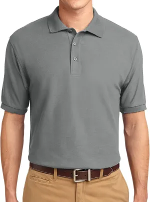 Trendy Apparel Shop Silky Classic Comfortable Fit Wrinkle Resistant Polyester Blend Men's Polo Big and Tall Shirt