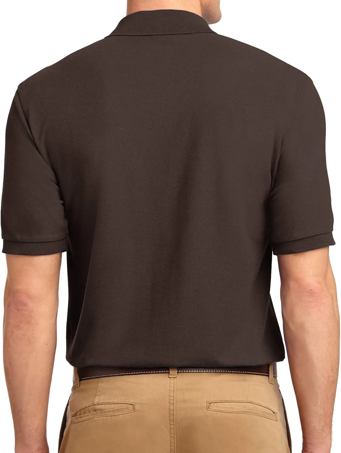 Trendy Apparel Shop Silky Classic Comfortable Fit Wrinkle Resistant Polyester Blend Men's Polo Big and Tall Shirt