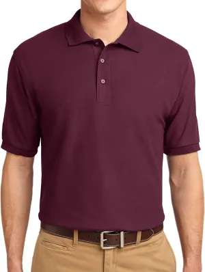 Trendy Apparel Shop Silky Classic Comfortable Fit Wrinkle Resistant Polyester Blend Men's Polo Big and Tall Shirt
