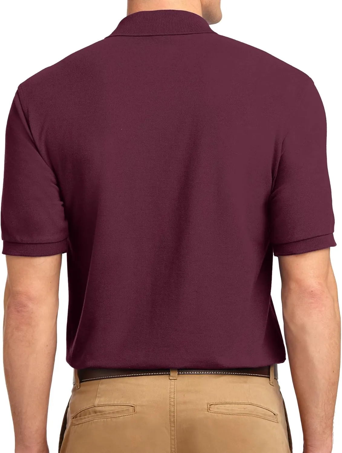 Trendy Apparel Shop Silky Classic Comfortable Fit Wrinkle Resistant Polyester Blend Men's Polo Big and Tall Shirt