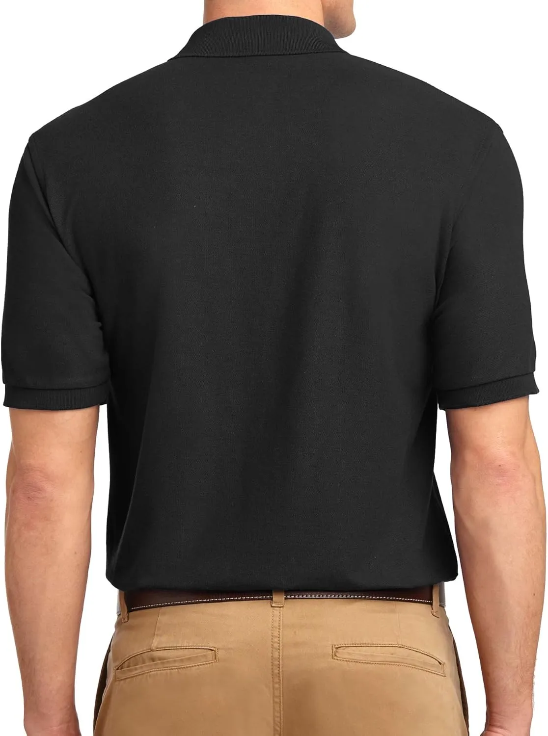 Trendy Apparel Shop Silky Classic Comfortable Fit Wrinkle Resistant Polyester Blend Men's Polo Big and Tall Shirt