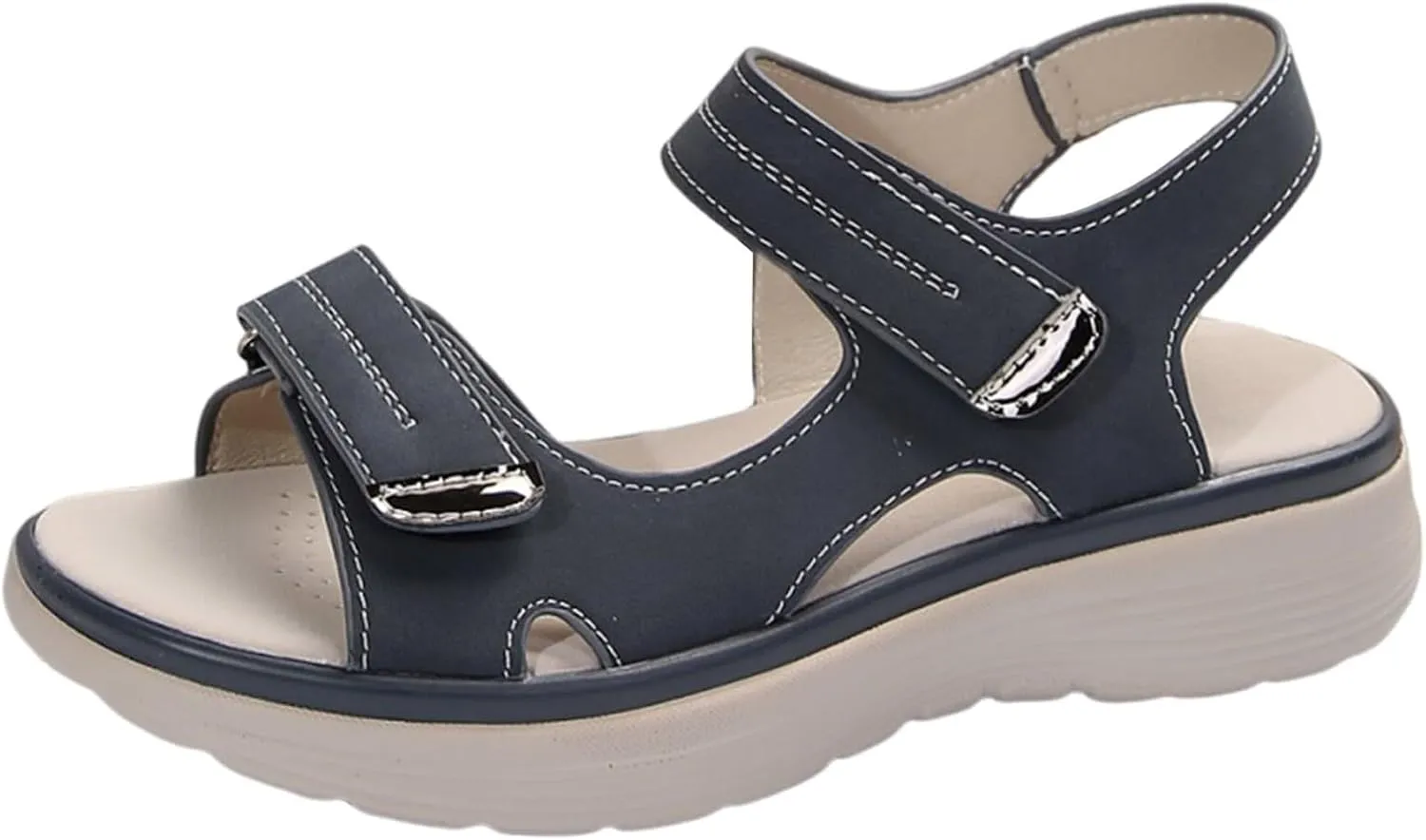 Walking Sandals Women Arch Support Dressy Summer Comfortable Orthopedic Sandals Wide Width Dress Shoes Soft Cushion Foam Wedges Comfy Recovery Hiking Sandal Non Slip Best Walking Shoes