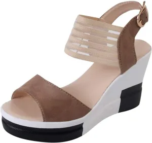 Wedges for Women Women's Platform Wedge Sandals Arch Support Soft Comfortable Sandal Slip on Beach Summer