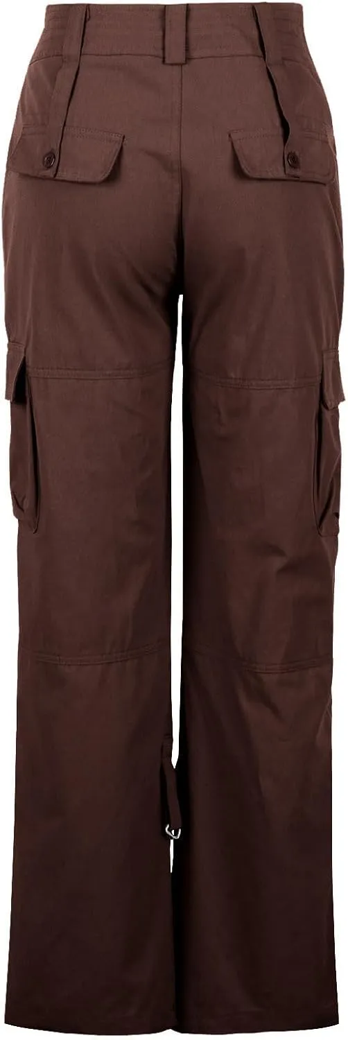 Women Cargo Pants Low Rise Tactical Pants Comfy Hiking Pants with Pockets Straight Leg Parachute Pants Long Trousers