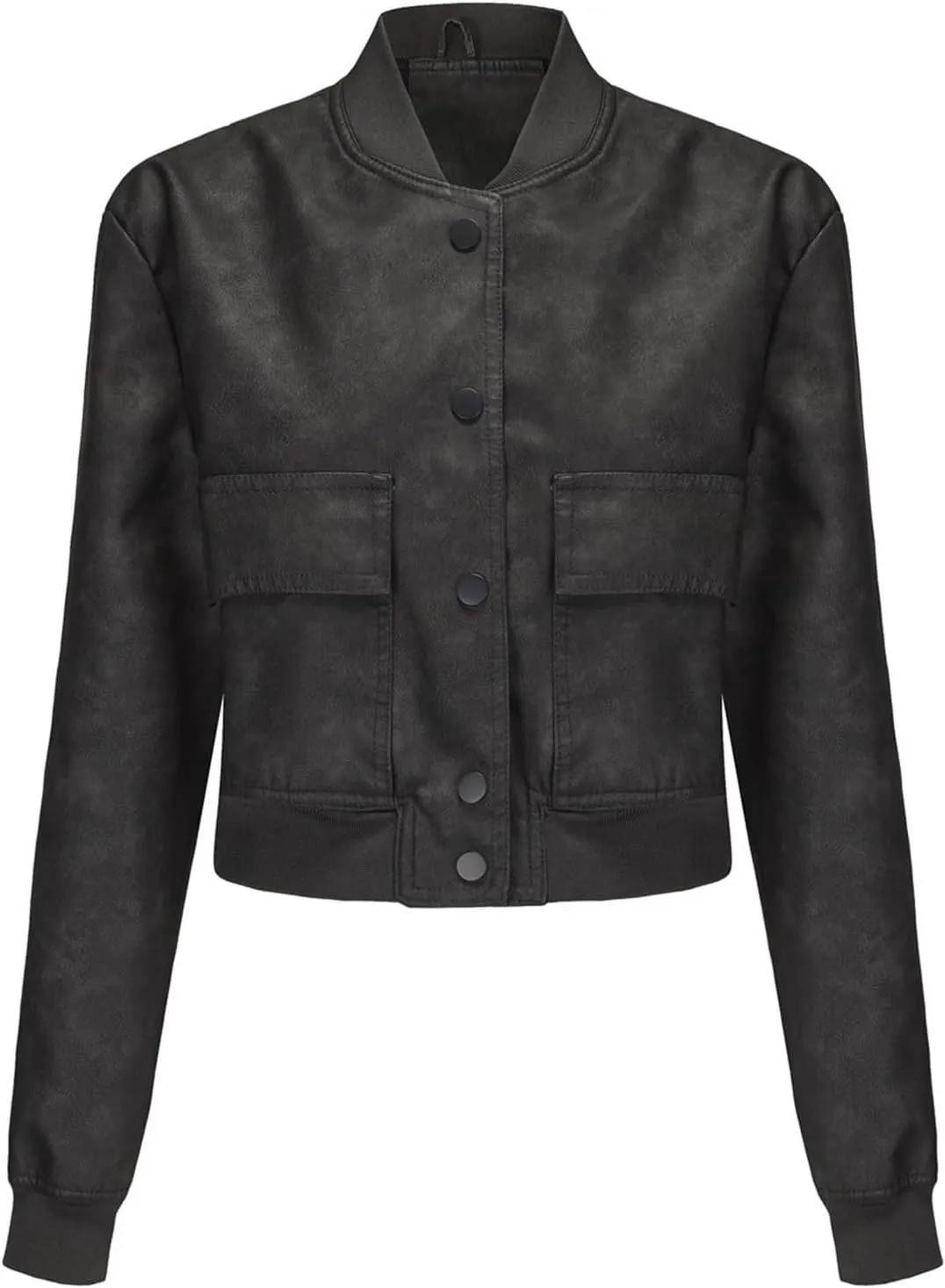 Women Faux Leather Blazer Jackets for Spring and Fall Fashion, Vegan Leather Button Down Coats, Motorcycle Jackets
