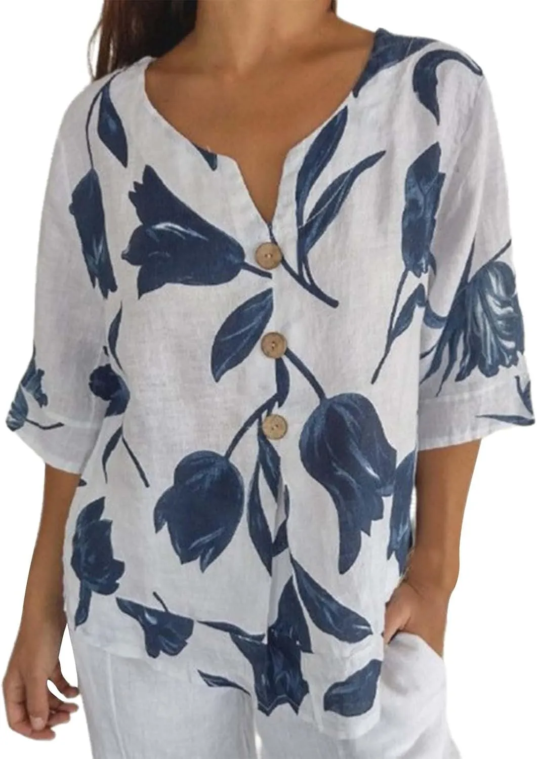 Women Linen Button Down Shirt Womens Shirts Casual Summer Women's Tops Dressy
