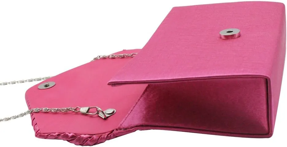 Women Rhinestone Decor Envelope Clutch Bag Evening Party Handbag Purse (White)