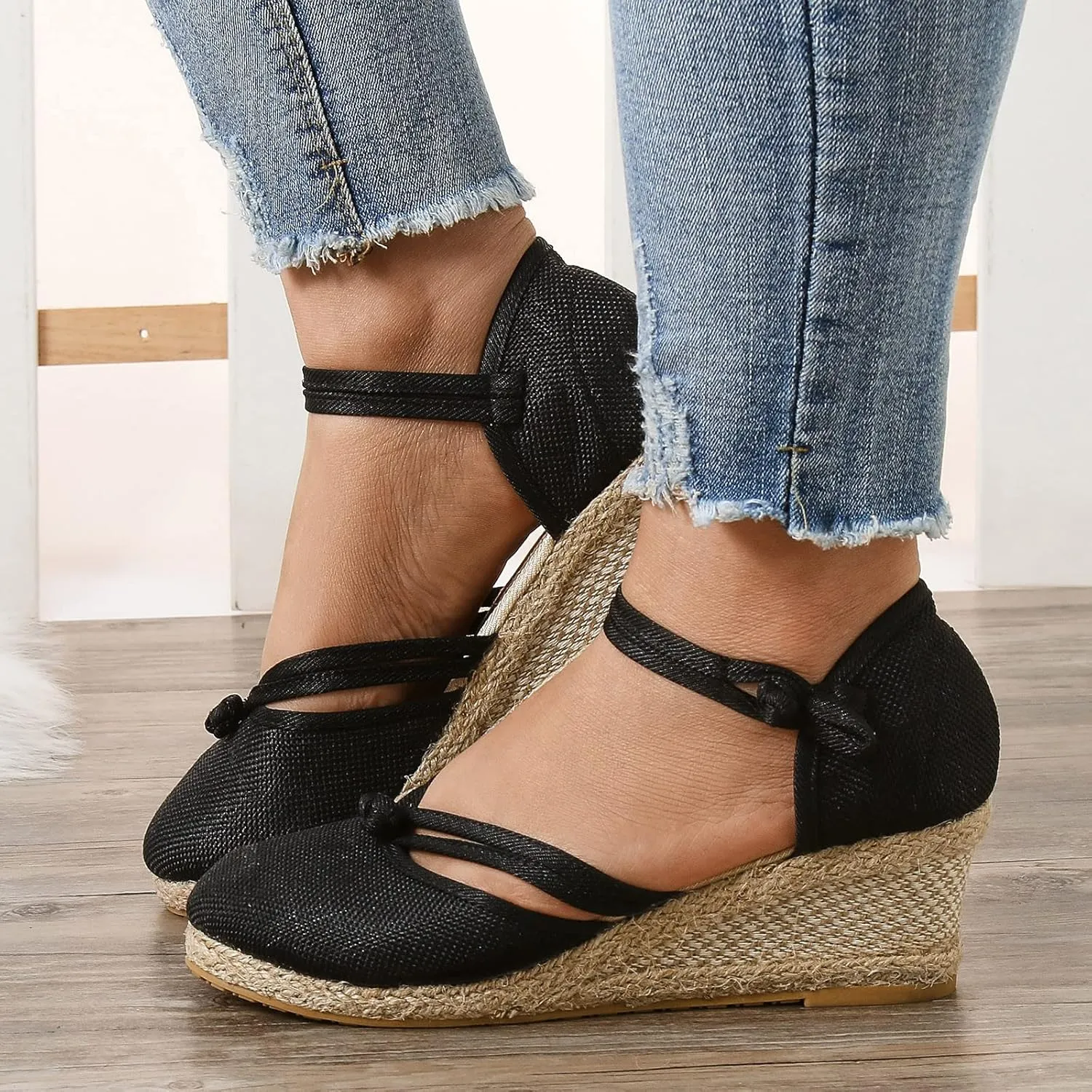Women Shoes Sandals Platform Wedge Fashion Versatile Braided Breathable Wedge Sandals for Women Shoes