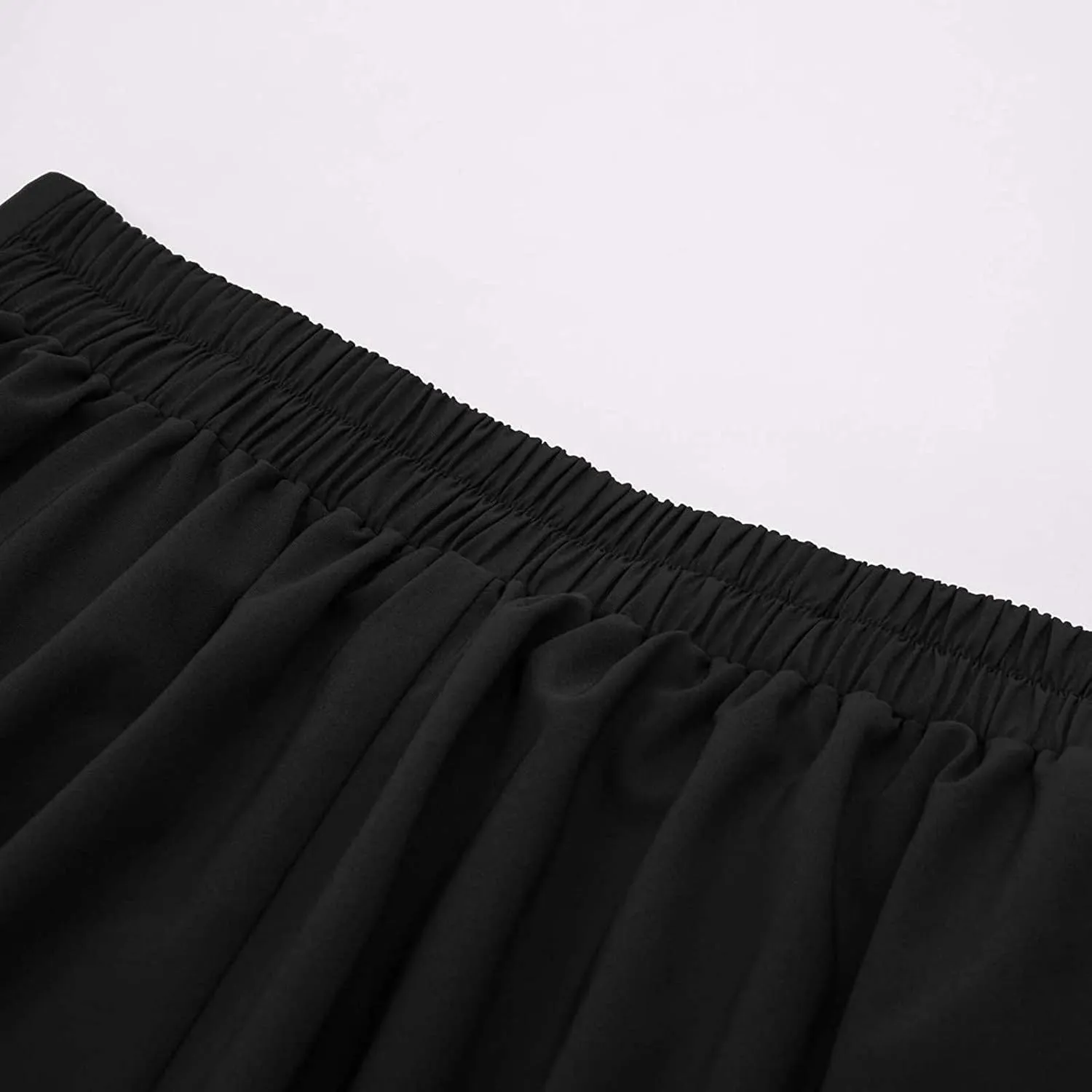 Women Solid Casual Elastic MIdi Skirts Vintage High Waist Pleated Skirt Fashion Loose Fit Soft Vacation Skirts