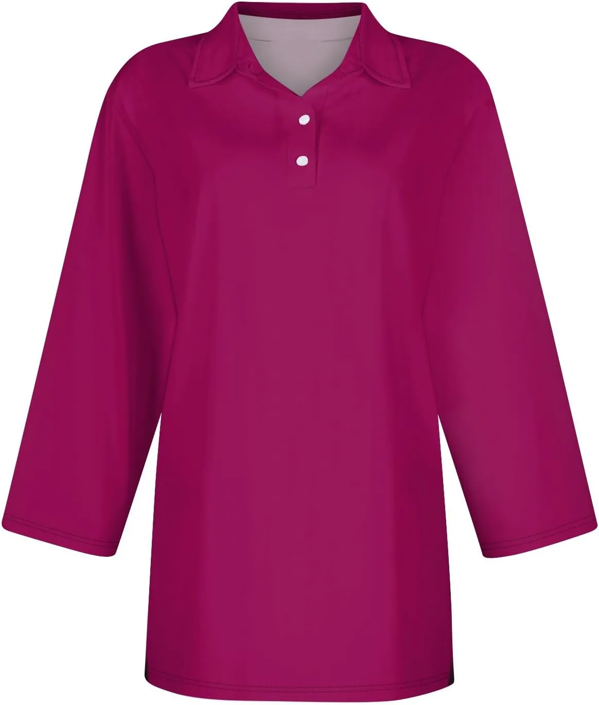 Womens 3/4 Sleeve Tops V Neck Work Polo Shirts Dressy Casual Striped Blouses Three Quarter Length Tunic Tops