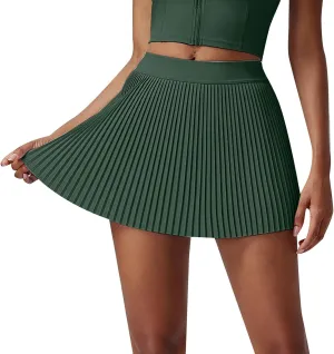 Women's Basic Versatile Stretchy Flared Casual Mini Skater Skirt 2025 Summer High Waist Miniskirt Flowy Sport Skort