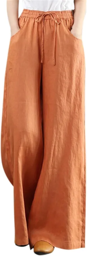 Women's Casual Loose Drawstring Elastic High Waisted Harem Pants Comfy Trousers Travel Outdoor Hiking Pants with Pockets