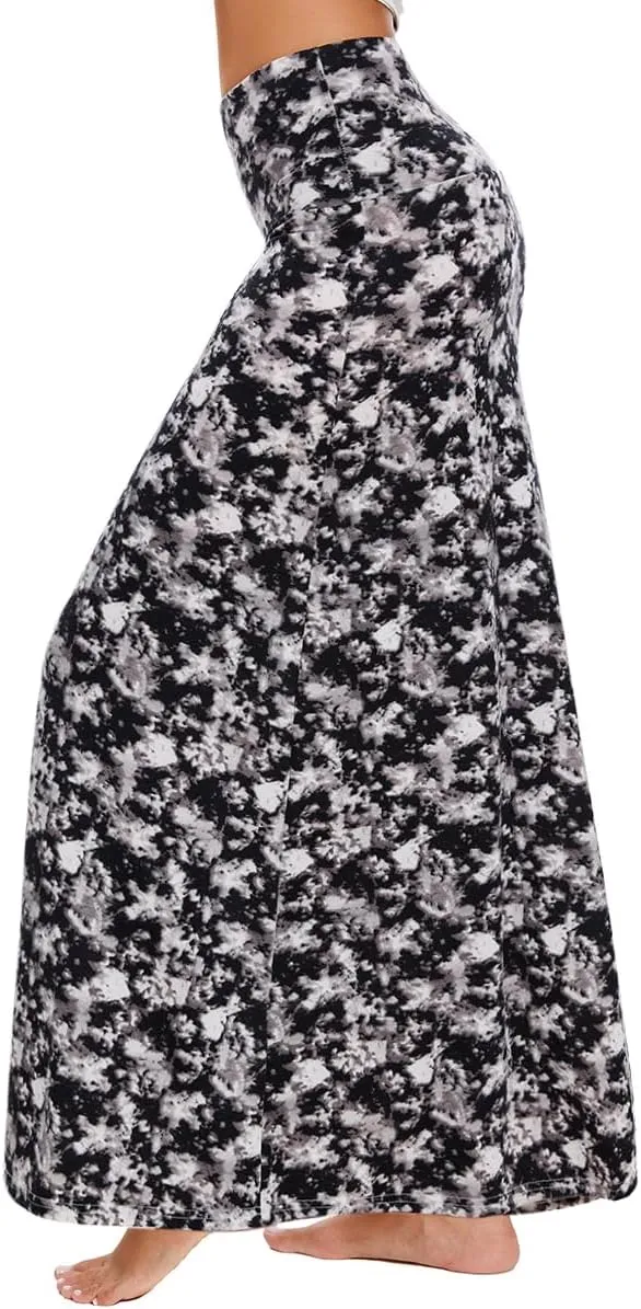 Womens Casual Soft Foldover High Waist Maxi Long Skirt Versatile Dress