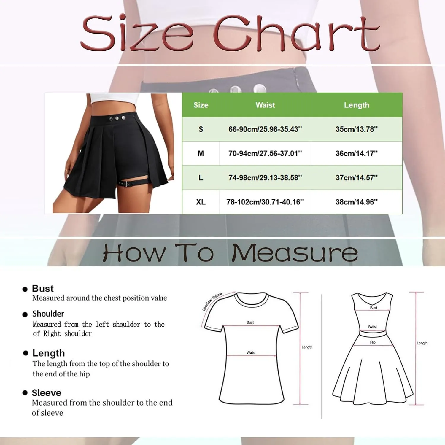 Women's Elastic High Waisted Button Skort with Shorts Leg Ring Belt Pleated Asymmetrical Skirt Casual Flared Basic Skirt