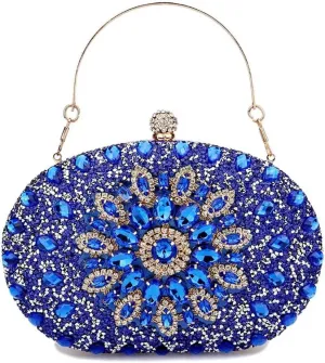 Womens Evening Bag Glitter Evening Clutch Purse Crystal Top Handle Satchel handbag Crossbody Purse with Chain Strap