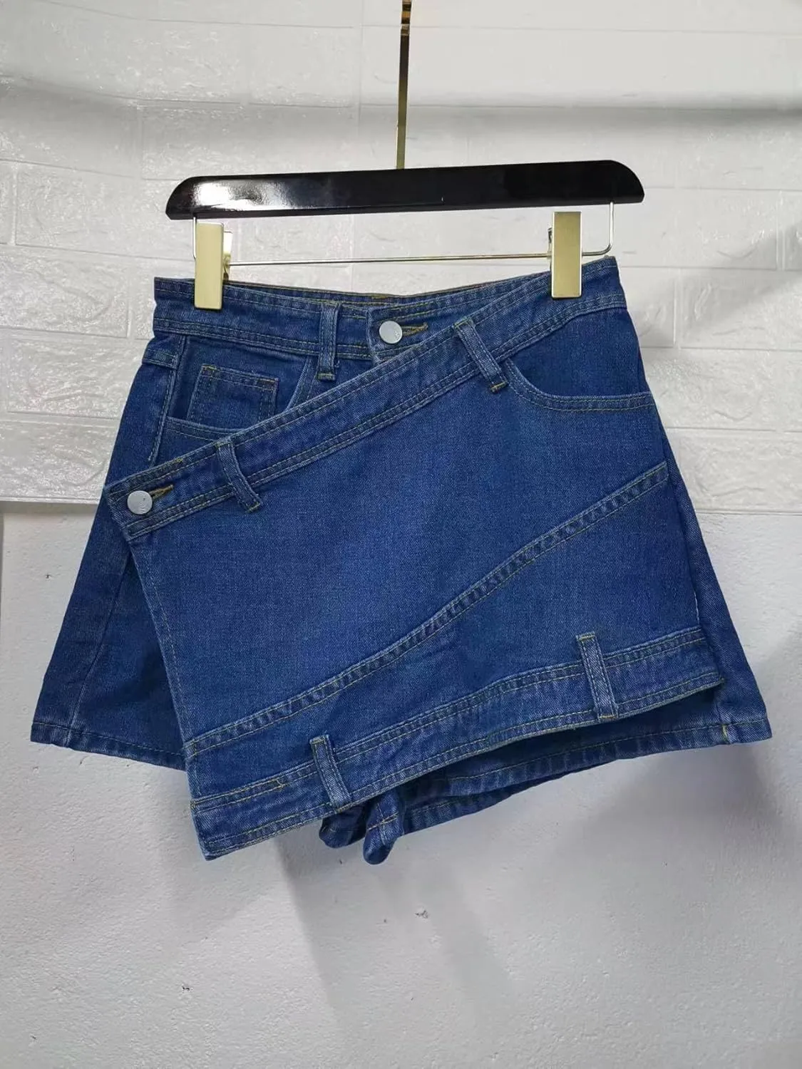 Women's High Waisted Denim Shorts, A-Line Wide Leg Pants, Slim Fit Skirt Shorts