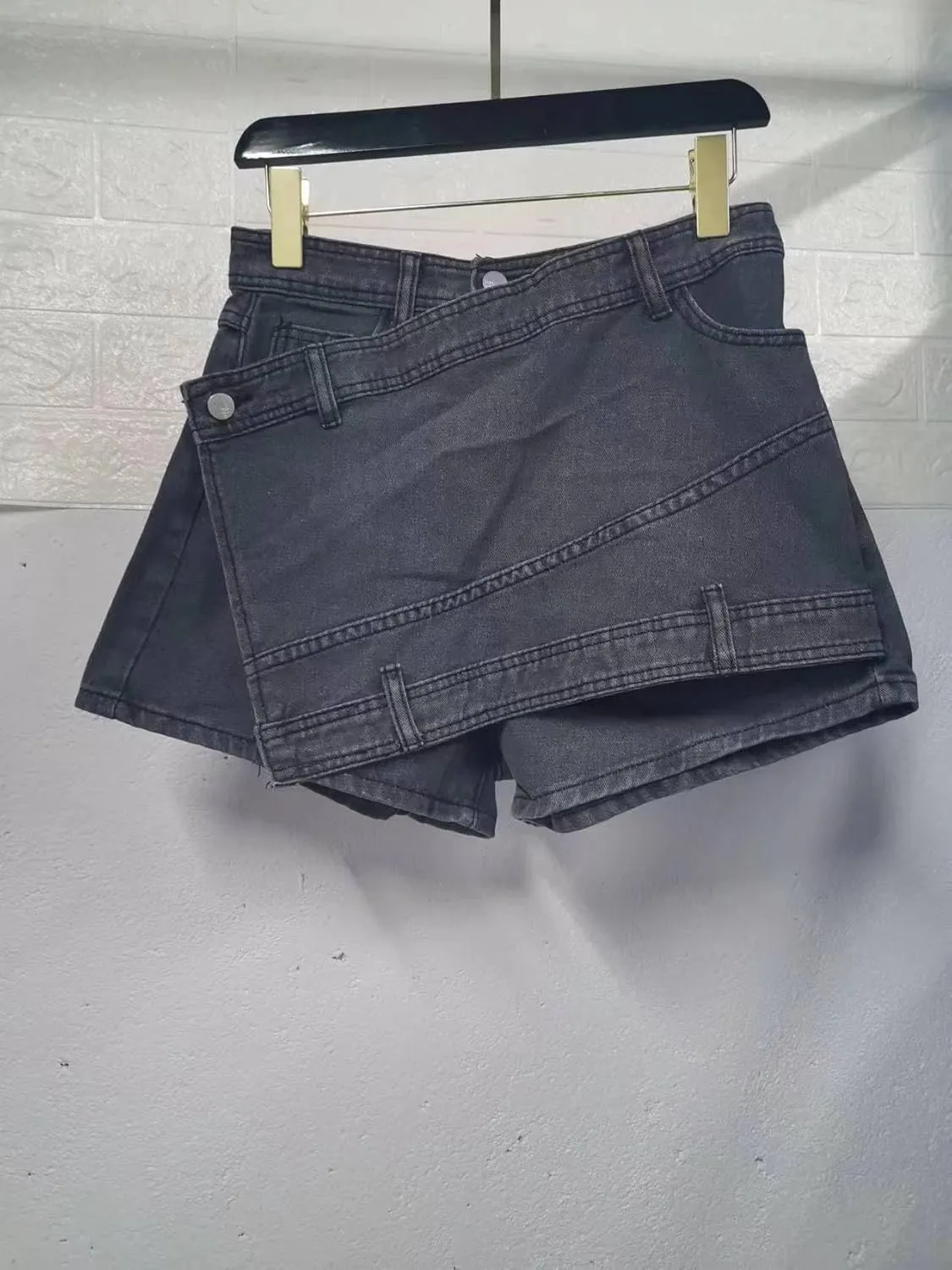 Women's High Waisted Denim Shorts, A-Line Wide Leg Pants, Slim Fit Skirt Shorts