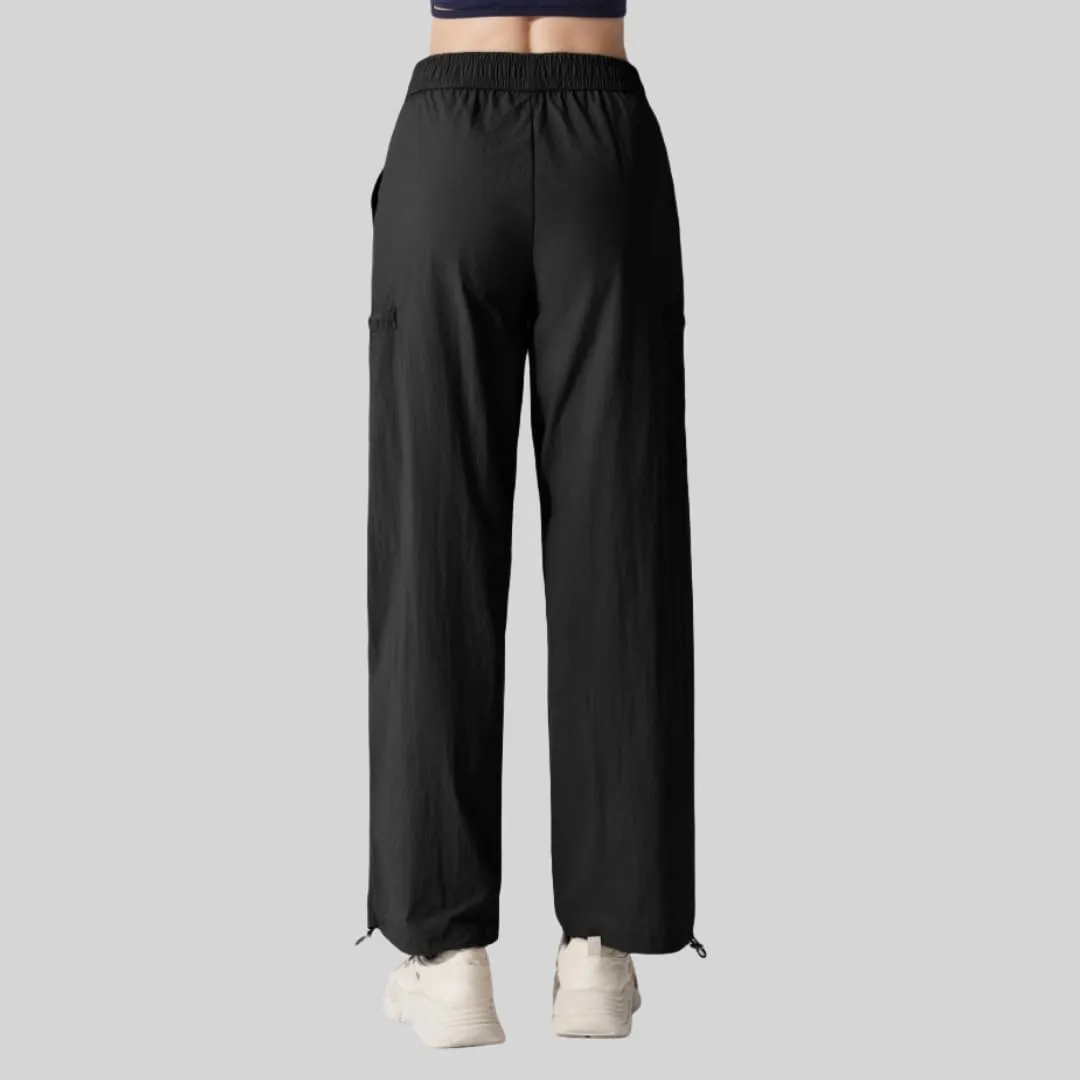 Women's High-Waisted Outdoor Hiking Pants,Windproof, Water-Resistant, Adjustable Cuffs for Yoga,Travel