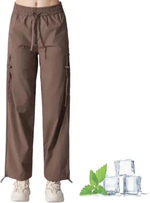 Women's High-Waisted Outdoor Hiking Pants,Windproof, Water-Resistant, Adjustable Cuffs for Yoga,Travel