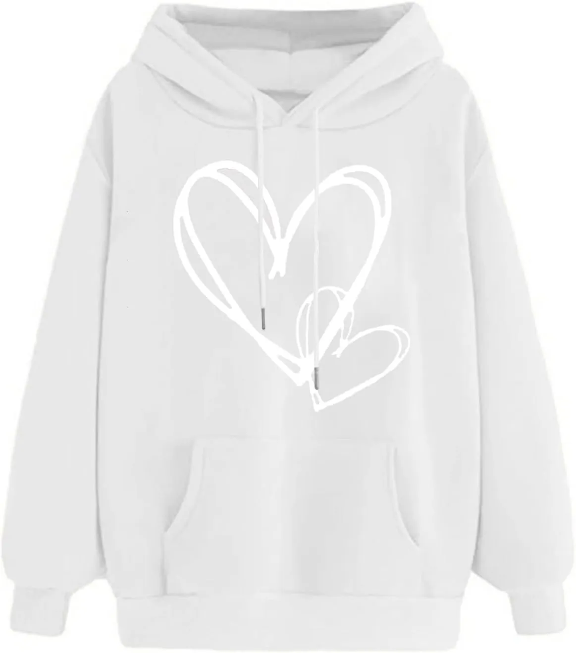Womens Hoodies Cute Heart Graphic Sweatshirts Fashion Long Sleeve Pullover Teen Girls Casual Soft Tops Fall Outfits