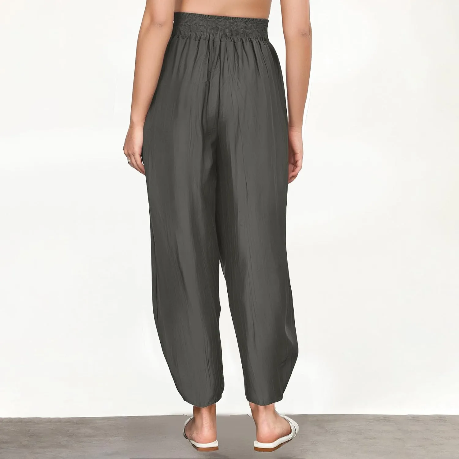 Women's Linen Boho Pants Summer Casual High Waist Cargo Lounge Harem Pant Beach Travel Vacation Slacks Clothes Outfits