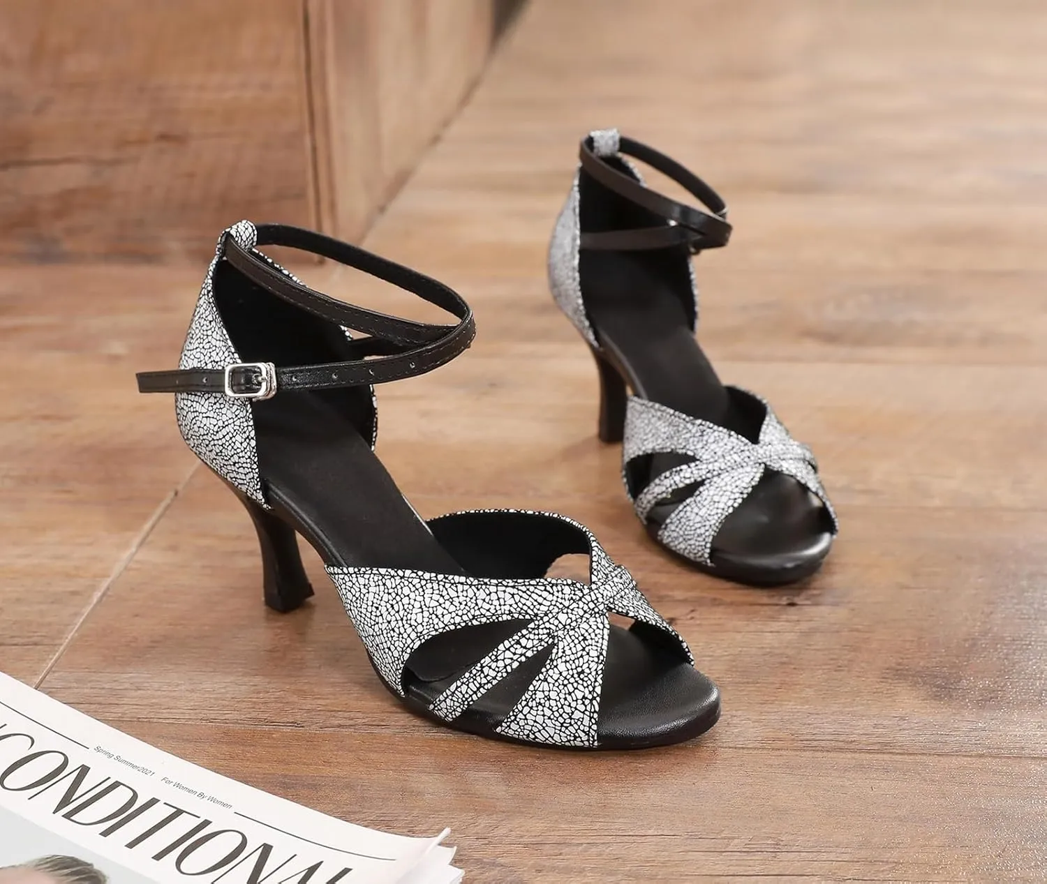 Women's Open Toe Latin Ballroom Dance Shoes Rumba Party Wedding Tango Dance Sandals QRX056