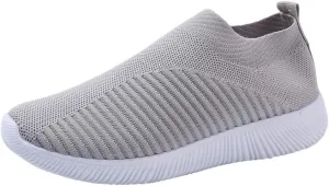 Womens Orthopedic Walking Shoes with Arch Support Slip On Sneakers for Plantar Fasciitis Relief Comfortable Casual Loafers Diabetic Swollen Feet Pain Relief