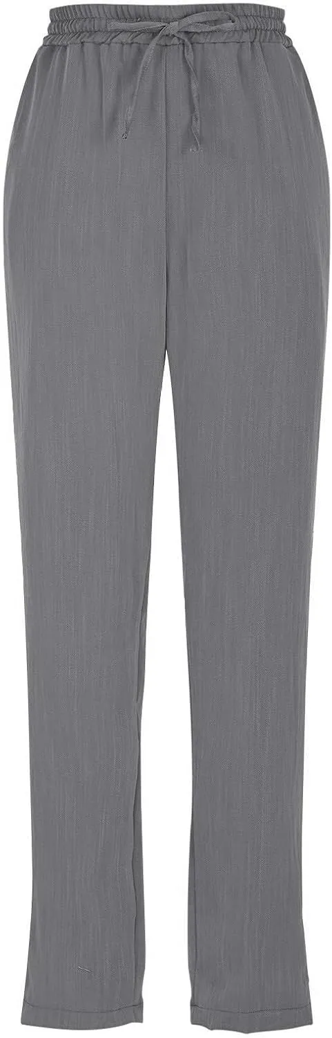 Women's Pants, Peasant Pants Linen Straight Leg Casual Drawstring Trendy Comfortable Fit