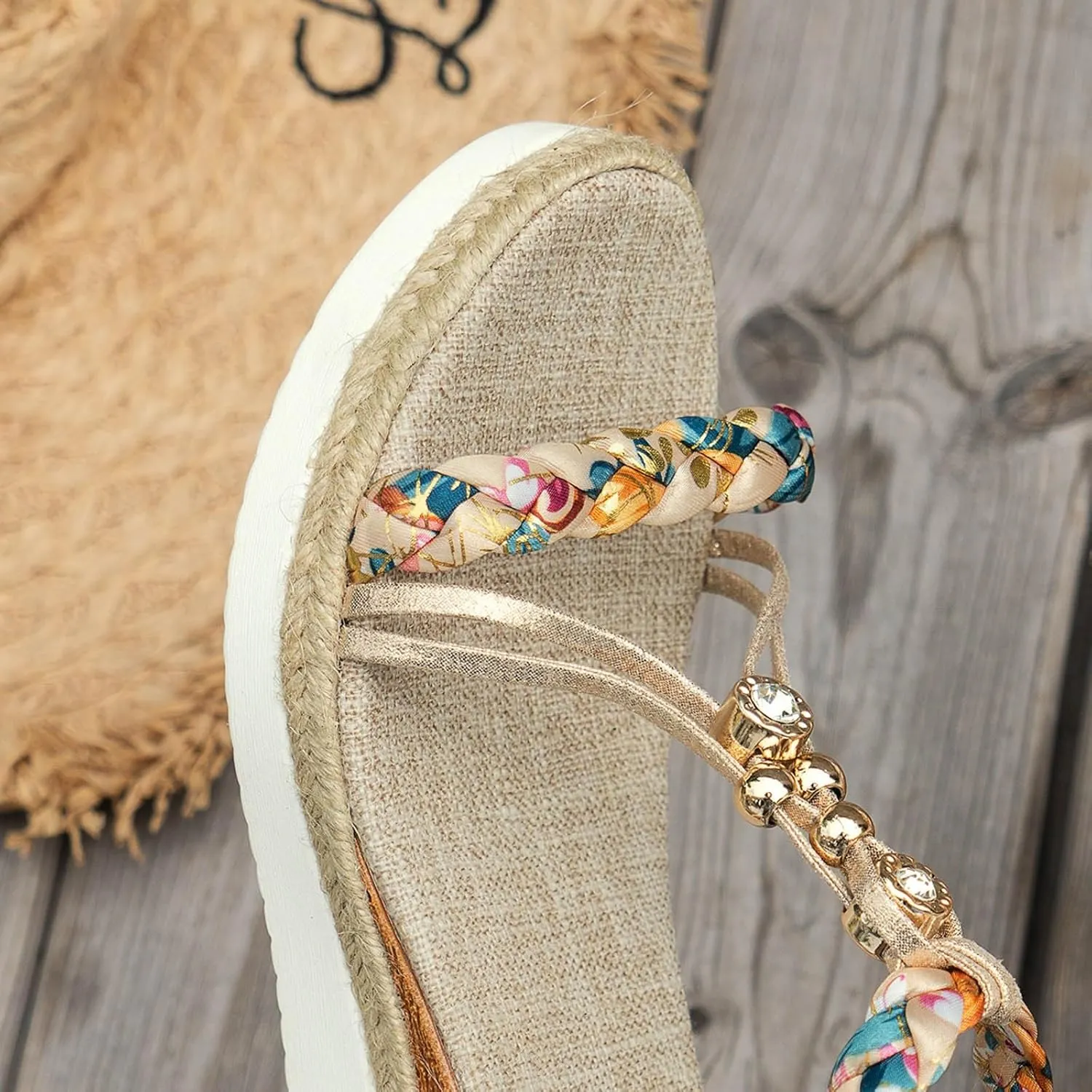 Women's Platform Wedge Sandals Wedge Sandals for Women Beach Slip on Comfortable Sandal Summer Walking Arch Support