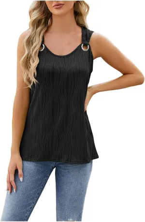Womens Tank Tops V Neck Dressy Casual Vest Summer Flowy Sleeveless Camisole Tunic Tops Blouses Basic Shirts