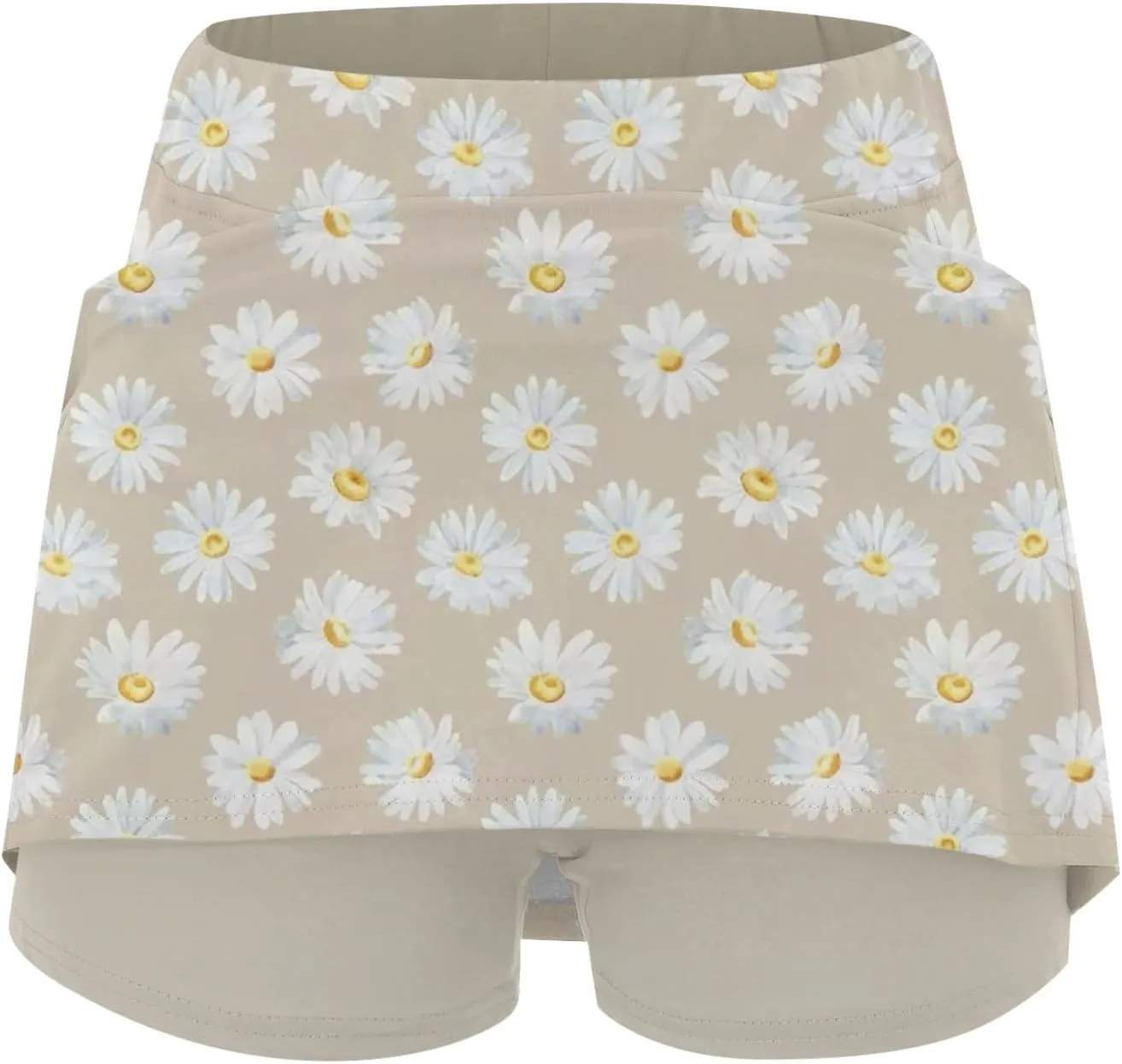 Women's Tennis Skorts Floral Print Elastic High Waisted Golf Skirt Athletic Stretchy Mini Skirts Inner Shorts