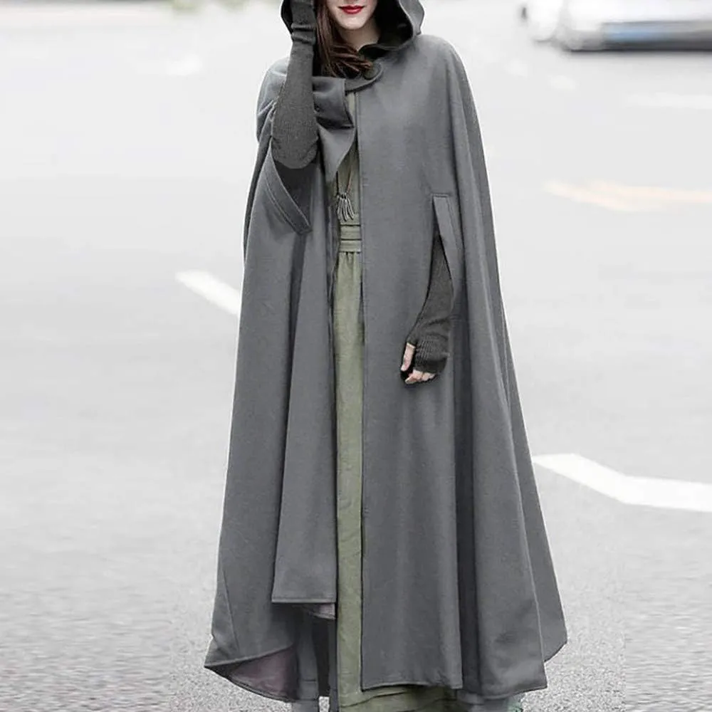 Women's Trendy Trench Coats Open Front Cardigan Jacket Coat Gothic Cape Cloak Plus Size Halloween Costumes for Women