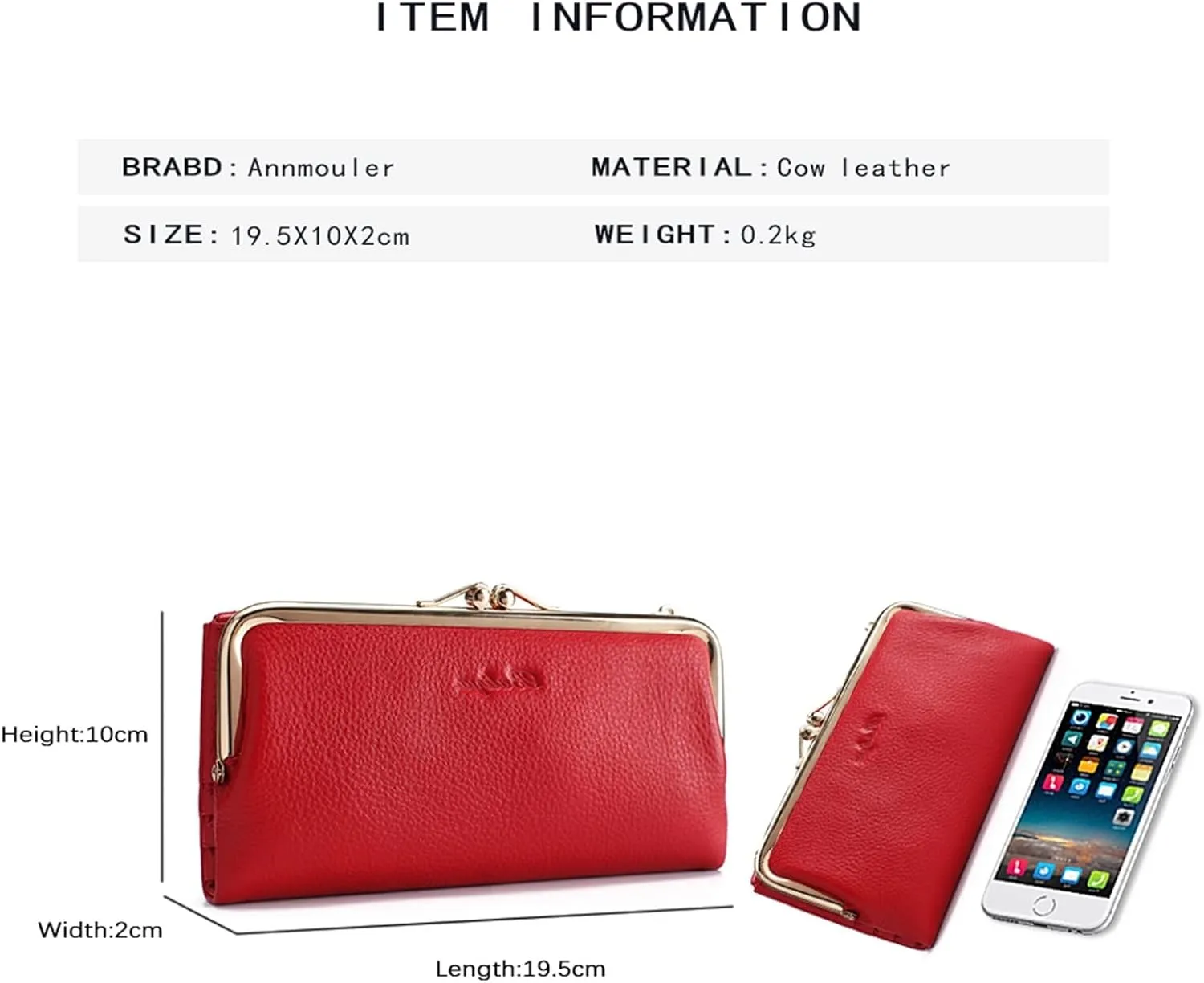 Womens wallet Luxury Long Card Holders Cow Leather Large Purse Female Clutches Money Wallets Brand Phone Purses (Dark Green)