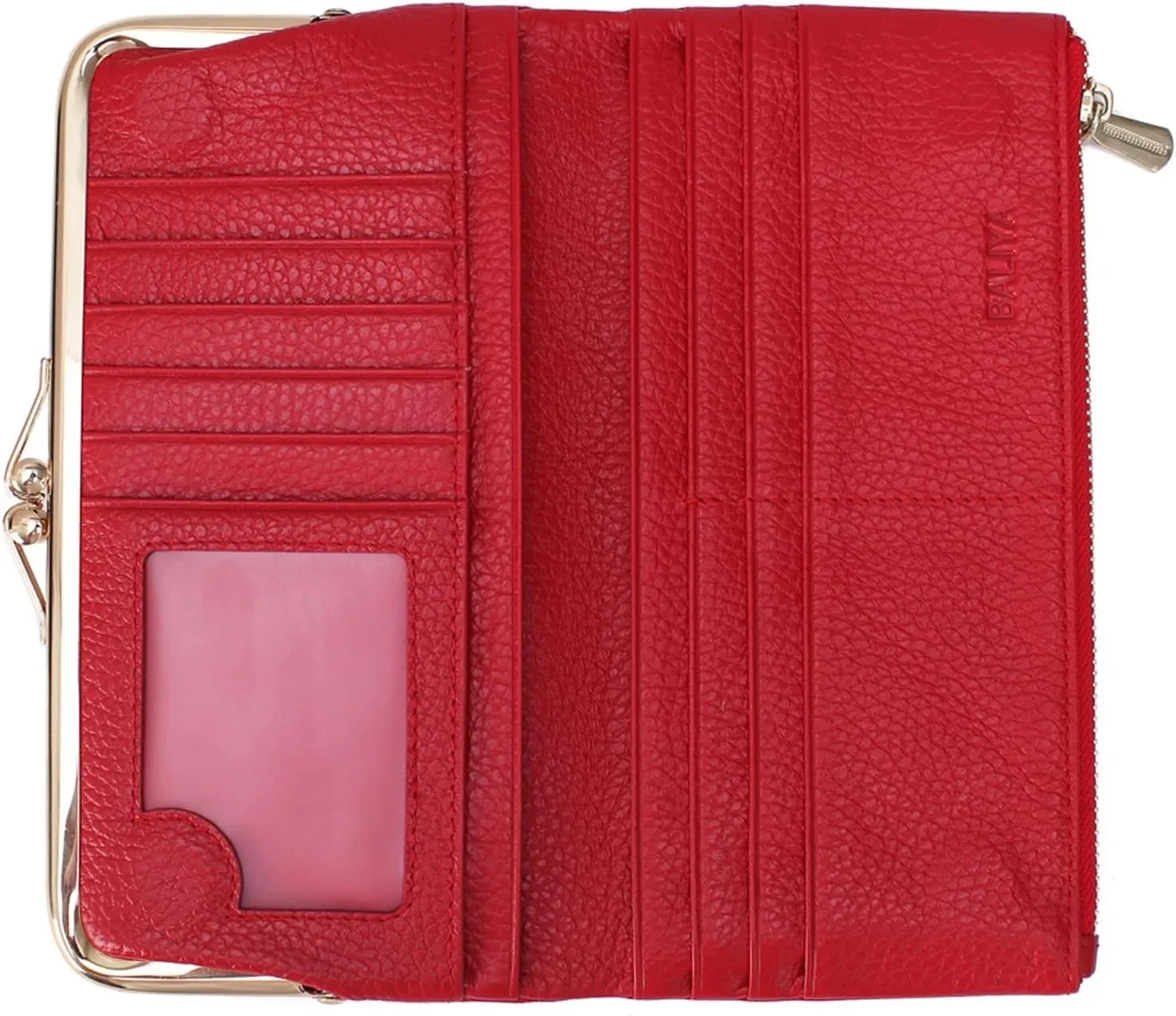 Womens wallet Luxury Long Card Holders Cow Leather Large Purse Female Clutches Money Wallets Brand Phone Purses (Dark Green)