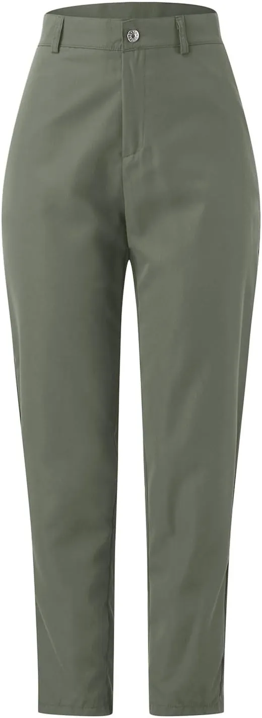 Work Pants for Women High Waist Straight Leg Stretchy Business Office Dressy Casual Trousers Slacks with Pockets