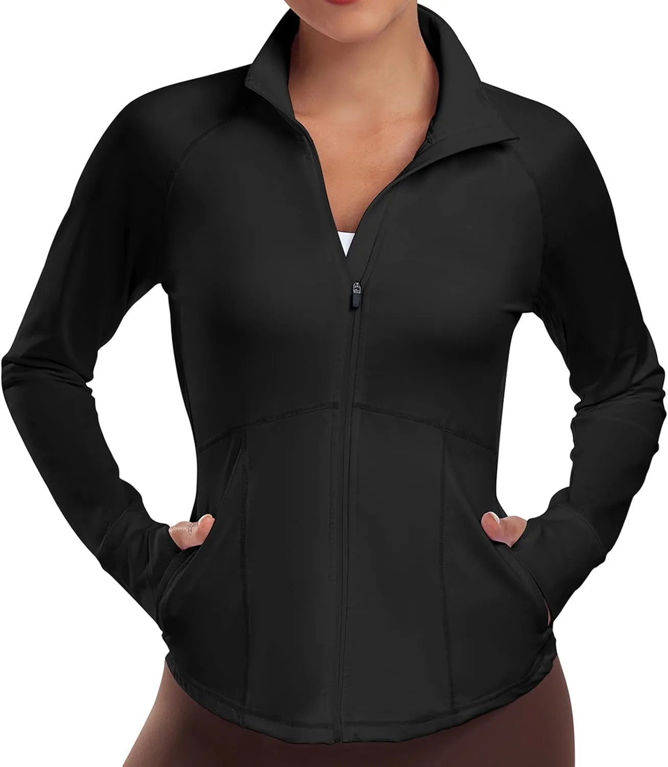 Workout Jackets for Women Zip Up Running Jackets Lightweight Sport Gym Yoga Athletic Clothes Slim Fit