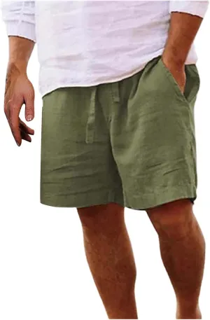 Workout Shorts for Men Sports Shorts Beach Shorts Casual Cotton Linen Shorts Men's Flat Front Shorts Shirts for