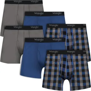 Wrangler Mesh Quick Dry Comfort Stretch Mens Boxer Briefs, Nylon-Spandex Blend, 6-Pack, Moisture-Wicking, Anti-Odor