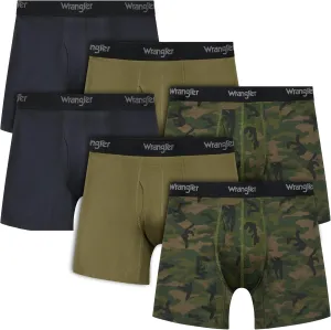 Wrangler Mesh Quick Dry Comfort Stretch Mens Boxer Briefs, Nylon-Spandex Blend, 6-Pack, Moisture-Wicking, Anti-Odor