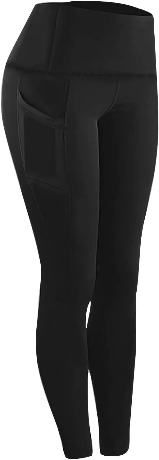 XUNRYAN Workout Leggings Women with Pockets Butt Lifting Yoga Pants High Waisted Tummy Control Tights Athletic Gym Activewear
