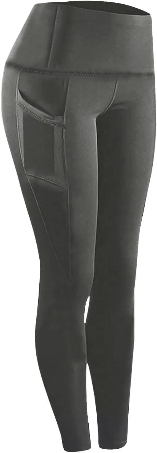 XUNRYAN Workout Leggings Women with Pockets Butt Lifting Yoga Pants High Waisted Tummy Control Tights Athletic Gym Activewear