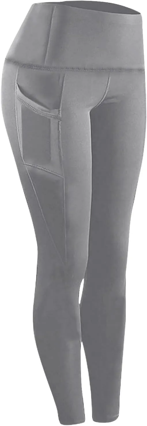 XUNRYAN Workout Leggings Women with Pockets Butt Lifting Yoga Pants High Waisted Tummy Control Tights Athletic Gym Activewear
