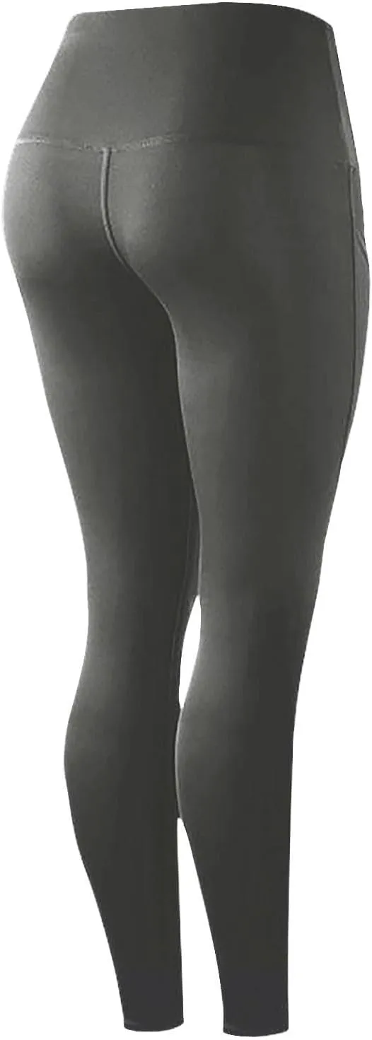 XUNRYAN Workout Leggings Women with Pockets Butt Lifting Yoga Pants High Waisted Tummy Control Tights Athletic Gym Activewear