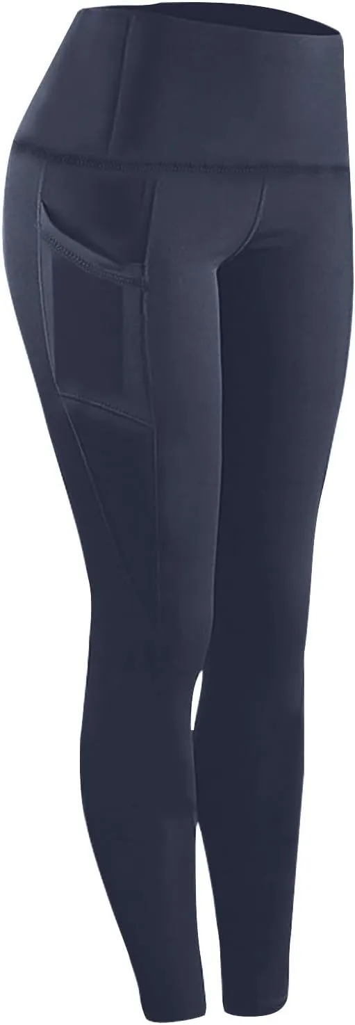 XUNRYAN Workout Leggings Women with Pockets Butt Lifting Yoga Pants High Waisted Tummy Control Tights Athletic Gym Activewear