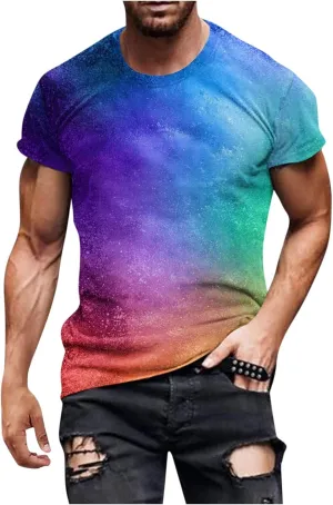 Ymosrh Men's Casual Tees Graphic Tees Casual Short Sleeve T-Shirts Soft Tee Shirts Lightweight Summer Shirts Short, M-6XL