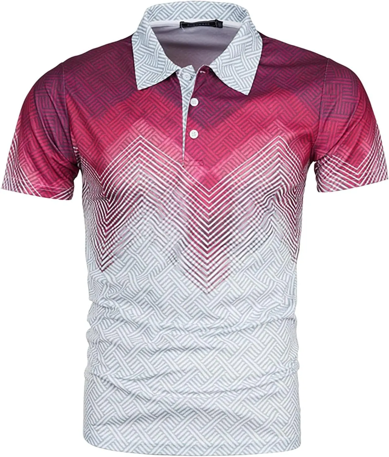 Ymosrh Men's Polo Shirts Summer Fashion Casual 3D Printing Shirt Lapel Casual Short Sleeve Top Shirts for Men, M-5XL