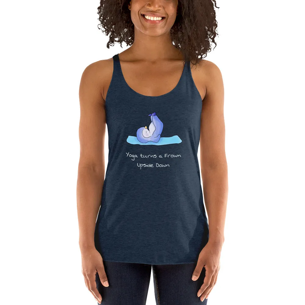 Yoga penguin pose top - Yoga turns a frown upside down
